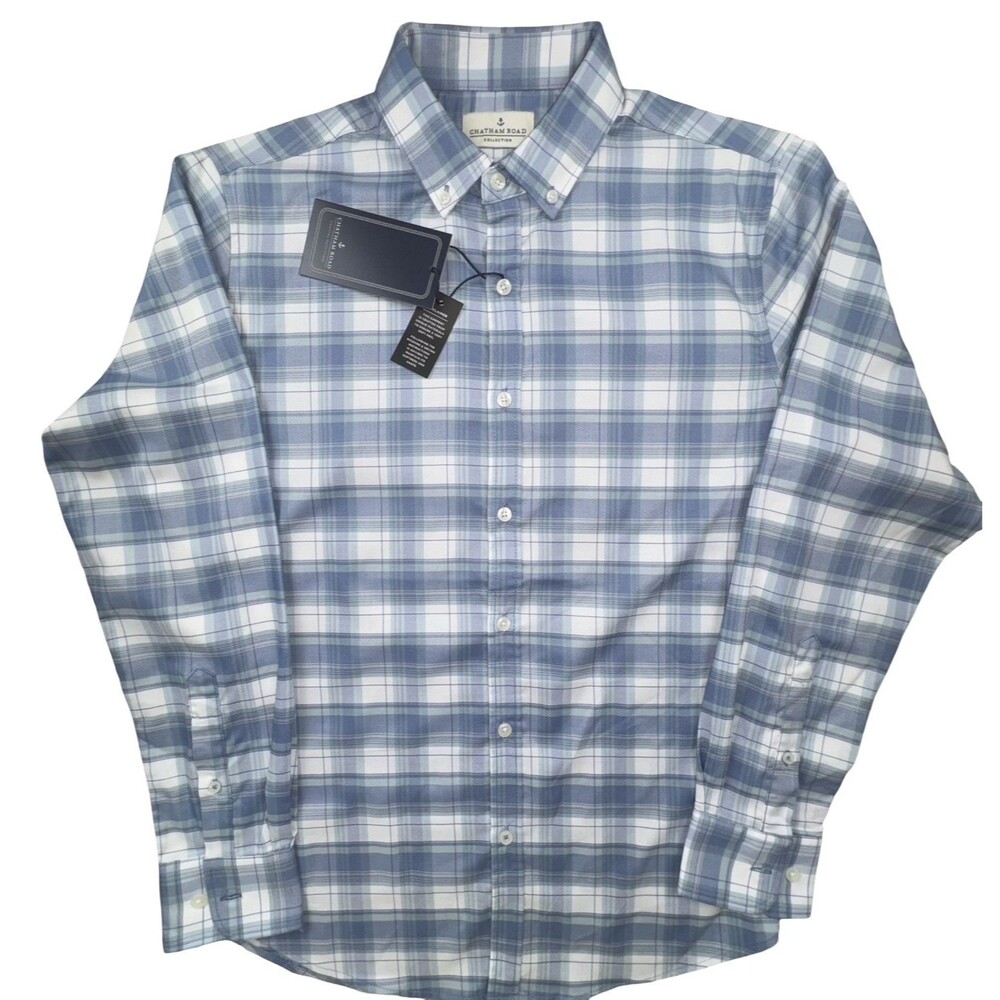 Chatham Road Collection Mens Small Shirt Button Down Long Sleeve Casual Blue New